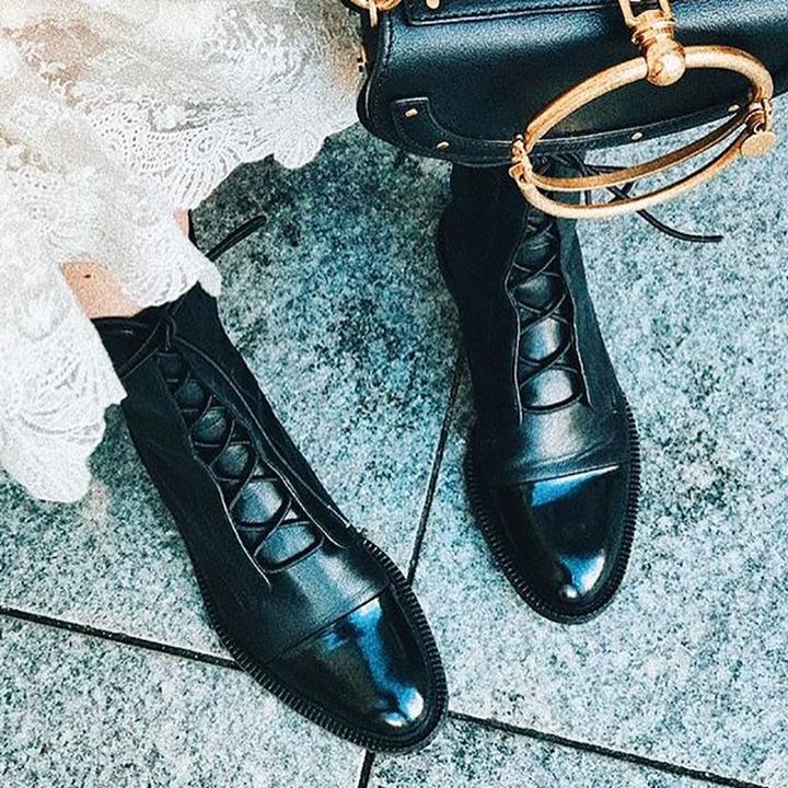 Jenna | Elegant Structured Lace-Up Ankle Boots