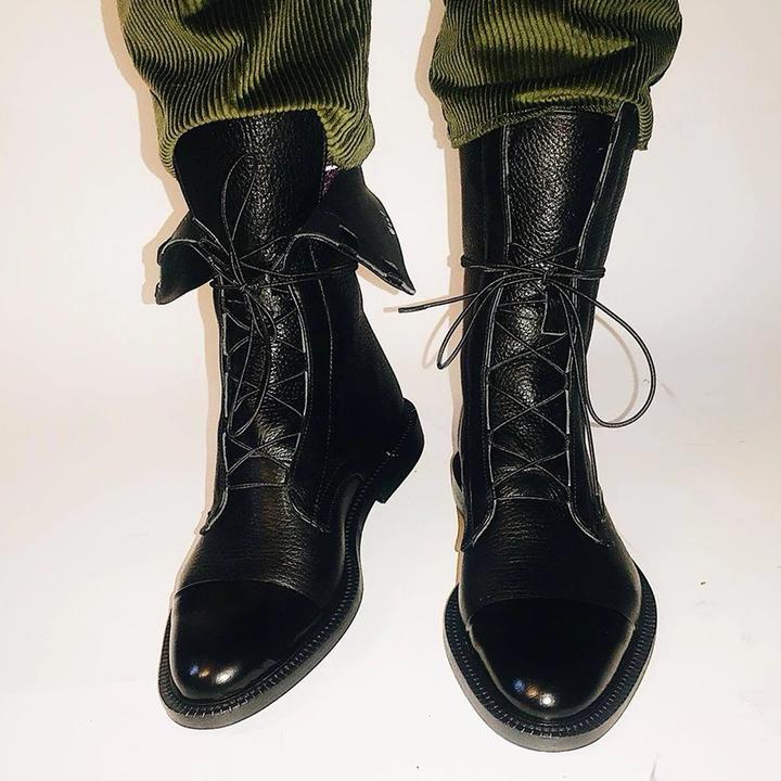 Jenna | Elegant Structured Lace-Up Ankle Boots