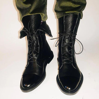 Jenna | Elegant Structured Lace-Up Ankle Boots