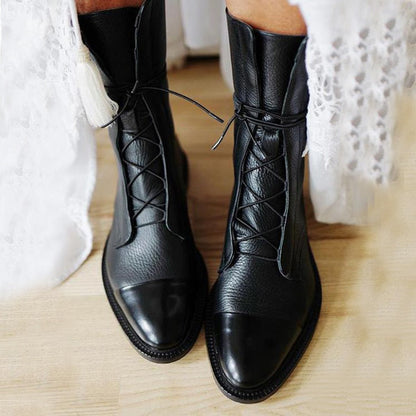 Jenna | Elegant Structured Lace-Up Ankle Boots