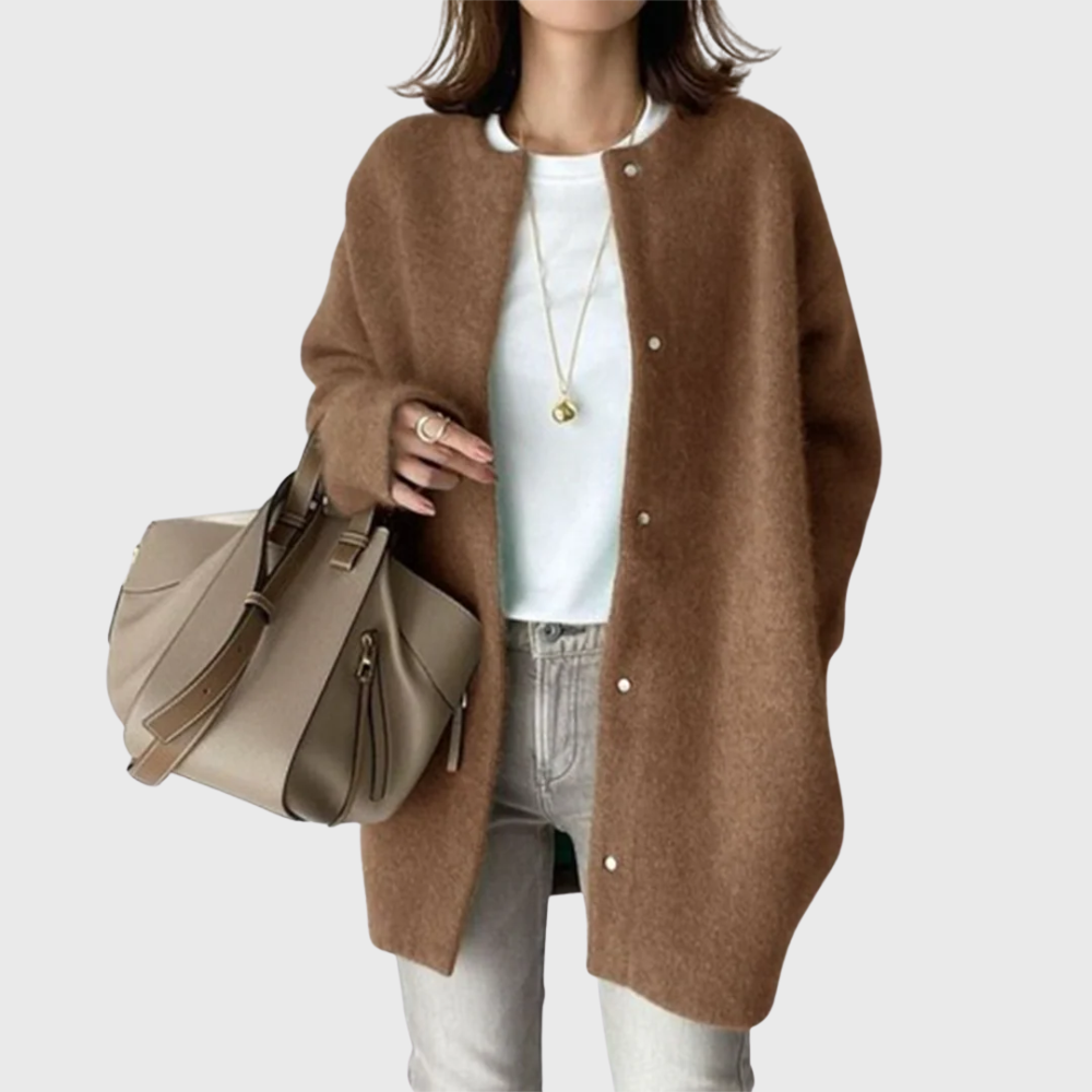 Marielle | Longline Open-Front Button Cardigan