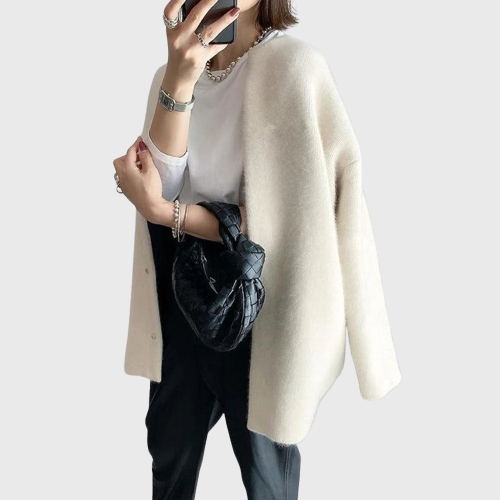 Marielle | Longline Open-Front Button Cardigan