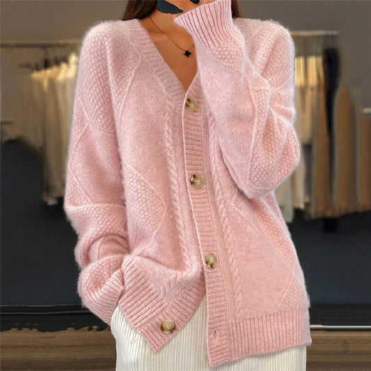 Marigold | Cable-Knit Button-Front Cardigan
