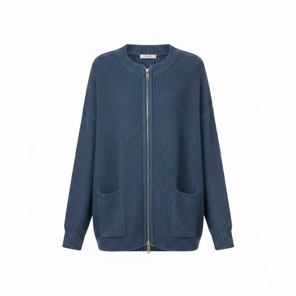 Marisol | Zip-Through Ribbed Longline Sweater