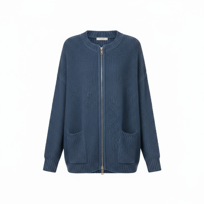 Marisol | Zip-Through Ribbed Longline Sweater