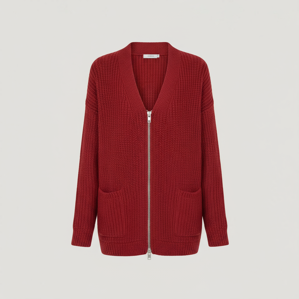 Marisol | Zip-Through Ribbed Longline Sweater