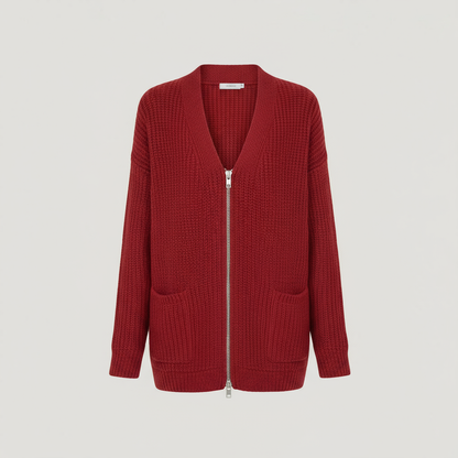 Marisol | Zip-Through Ribbed Longline Sweater