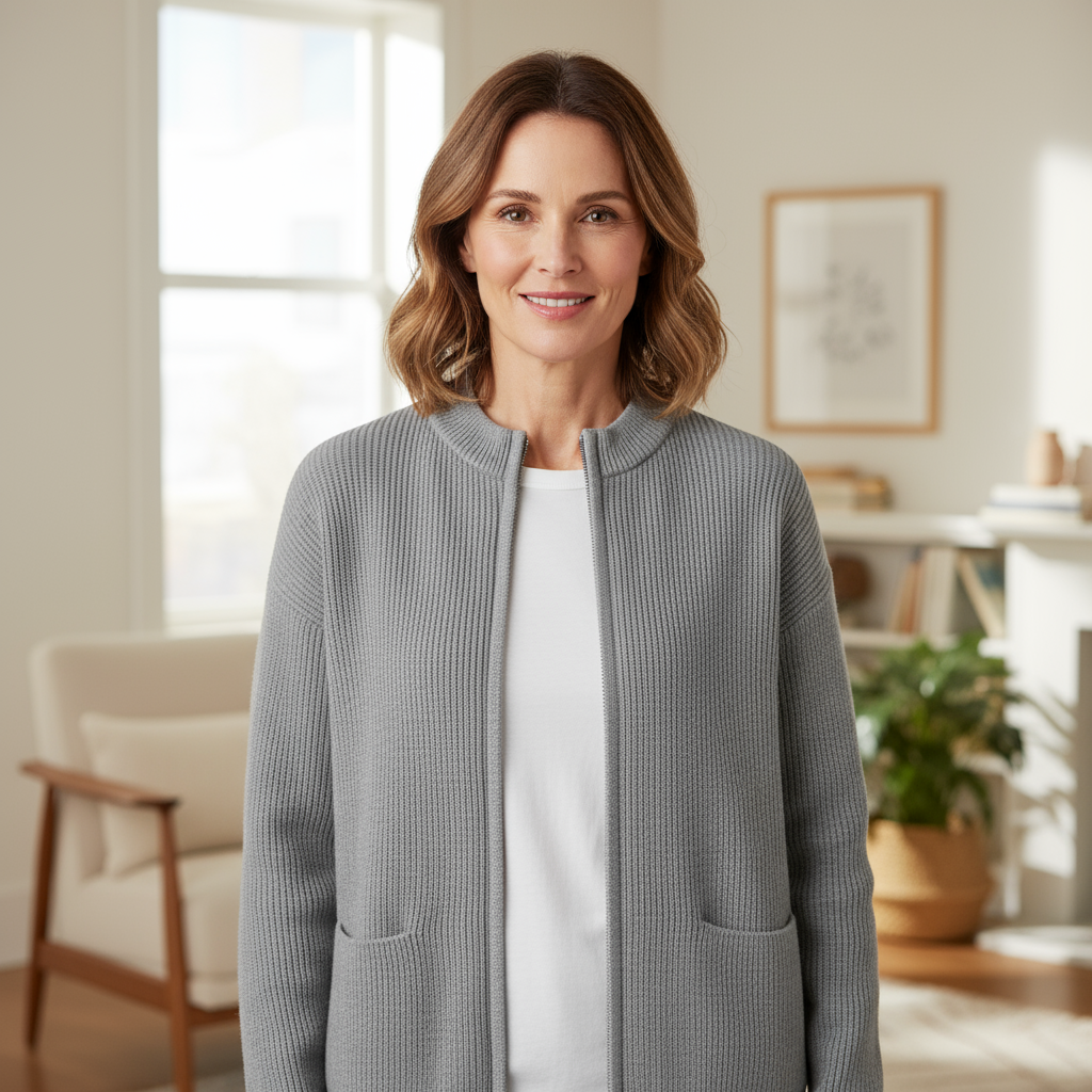 Marisol | Zip-Through Ribbed Longline Sweater