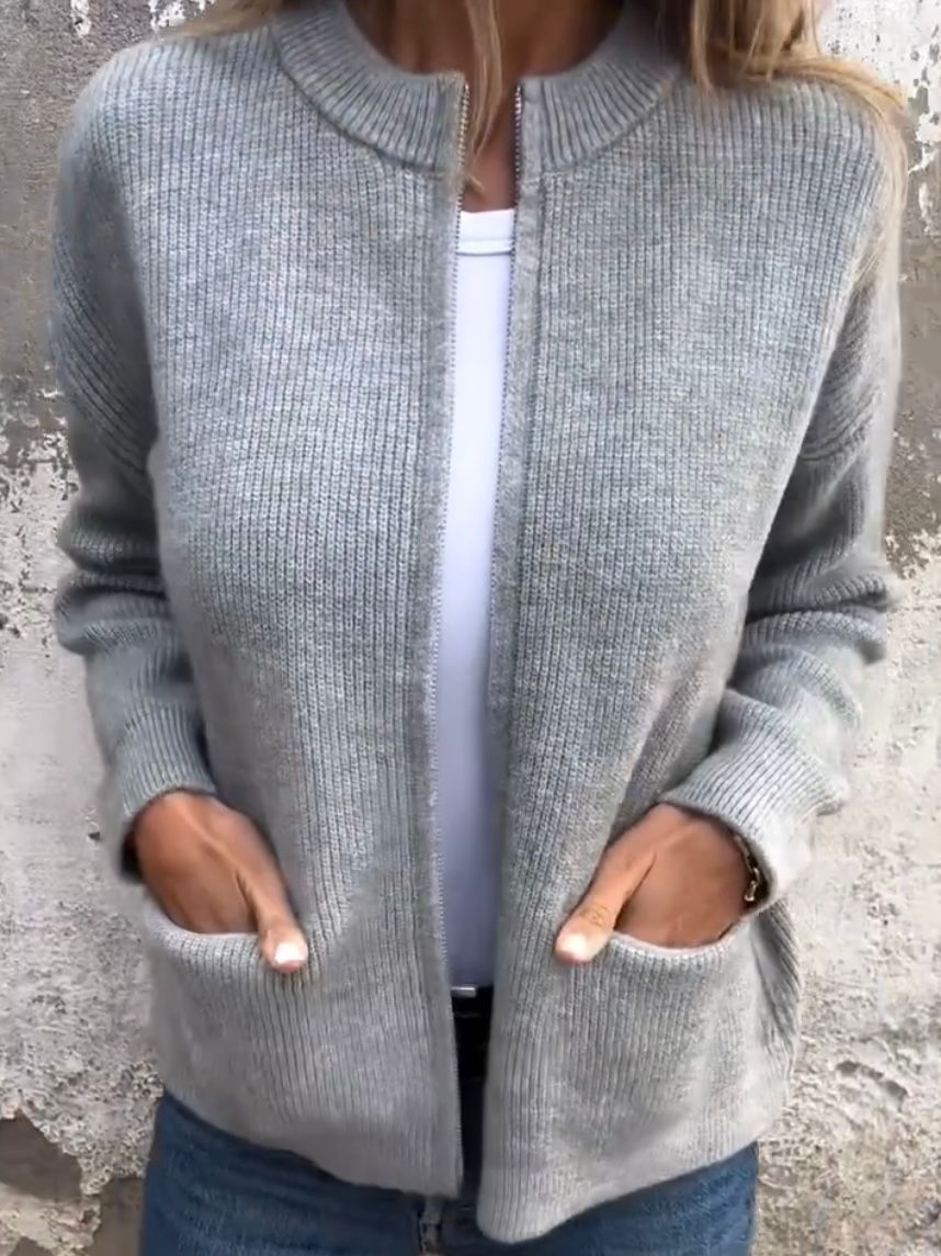 Marisol | Zip-Through Ribbed Longline Sweater