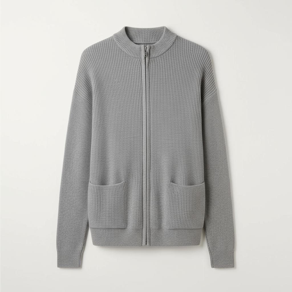 Marisol | Zip-Through Ribbed Longline Sweater