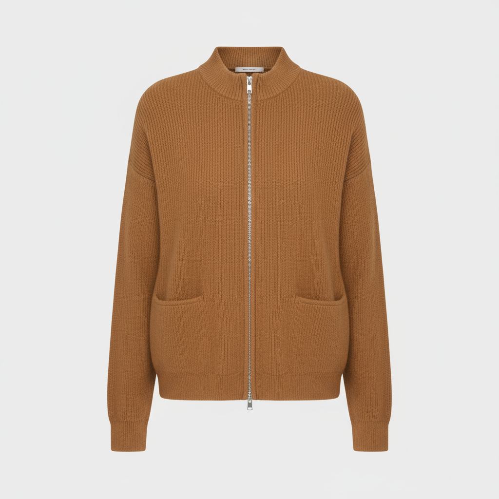 Marisol | Zip-Through Ribbed Longline Sweater