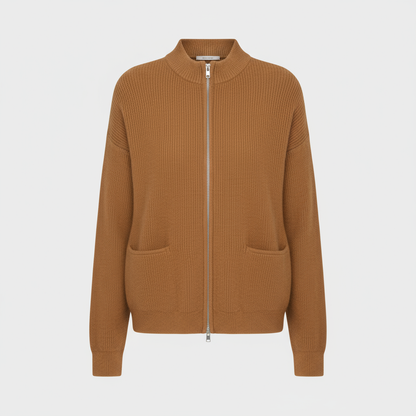 Marisol | Zip-Through Ribbed Longline Sweater