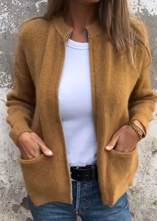 Marisol | Zip-Through Ribbed Longline Sweater