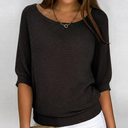 Marlow | Relaxed Textured Ribbed-Hem Sweater