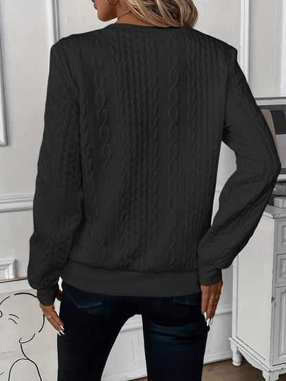 Sabrina | Half-Zip Cable Knit Sweater with Stand Collar