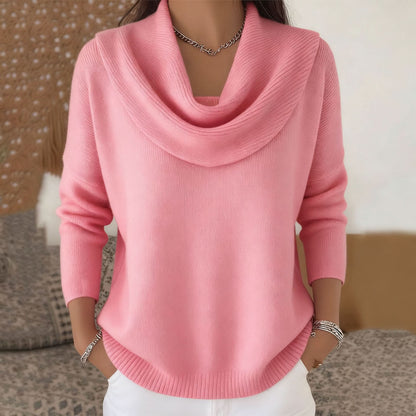 Wendy | Soft Cotton Cowl Neck Knit Sweater