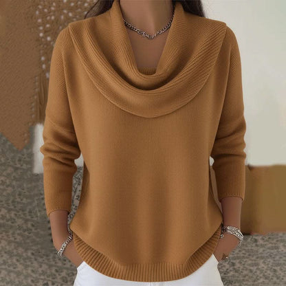 Wendy | Soft Cotton Cowl Neck Knit Sweater