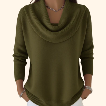 Wendy | Soft Cotton Cowl Neck Knit Sweater