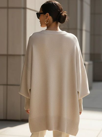 Whitney | Oversized Ribbed Crew Neck Sweater