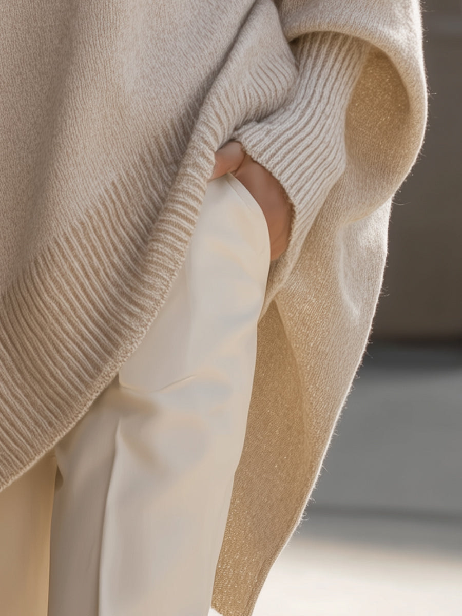 Whitney | Oversized Ribbed Crew Neck Sweater
