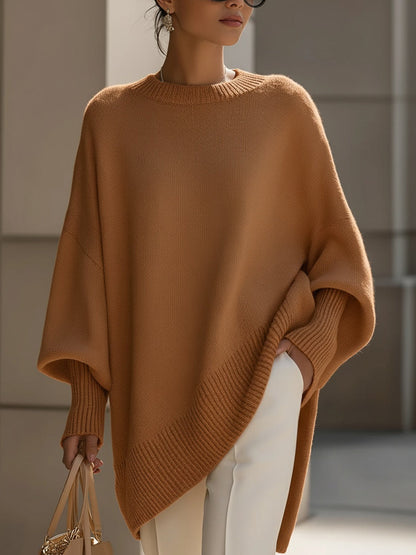 Whitney | Oversized Ribbed Crew Neck Sweater