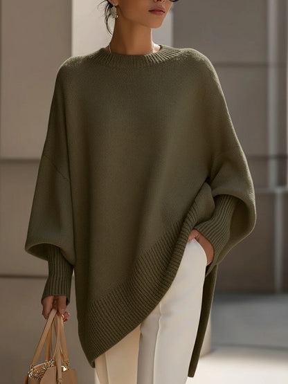 Whitney | Oversized Ribbed Crew Neck Sweater