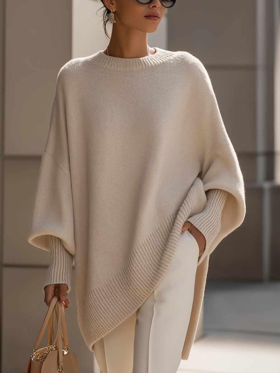 Whitney | Oversized Ribbed Crew Neck Sweater