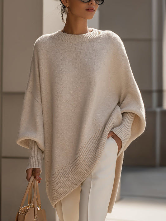 Whitney | Oversized Ribbed Crew Neck Sweater