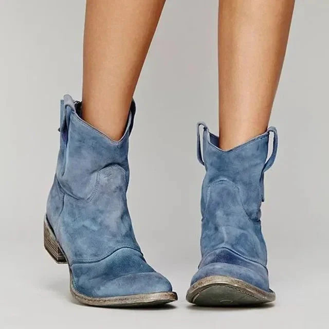 Amanda | Western Ankle Boots with Embroidered Detail
