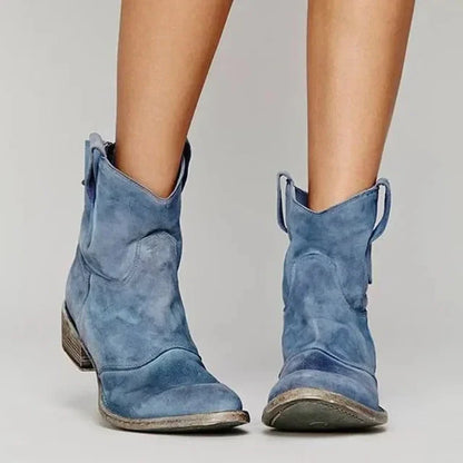 Amanda | Western Ankle Boots with Embroidered Detail