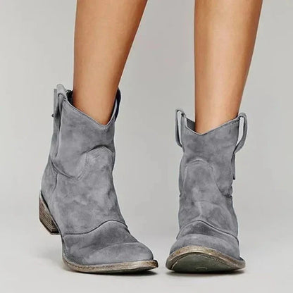 Amanda | Western Ankle Boots with Embroidered Detail