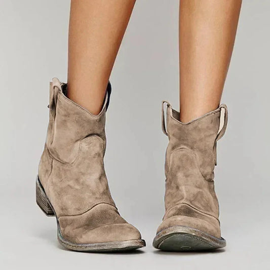 Amanda | Western Ankle Boots with Embroidered Detail