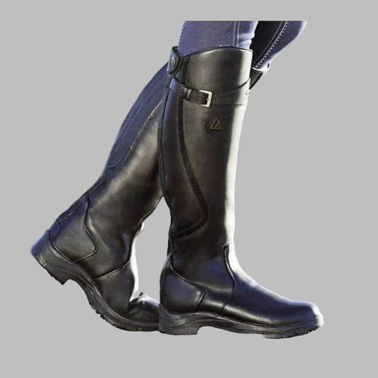 Audrey | Faux Leather Knee-High Riding Boots with Arch Support