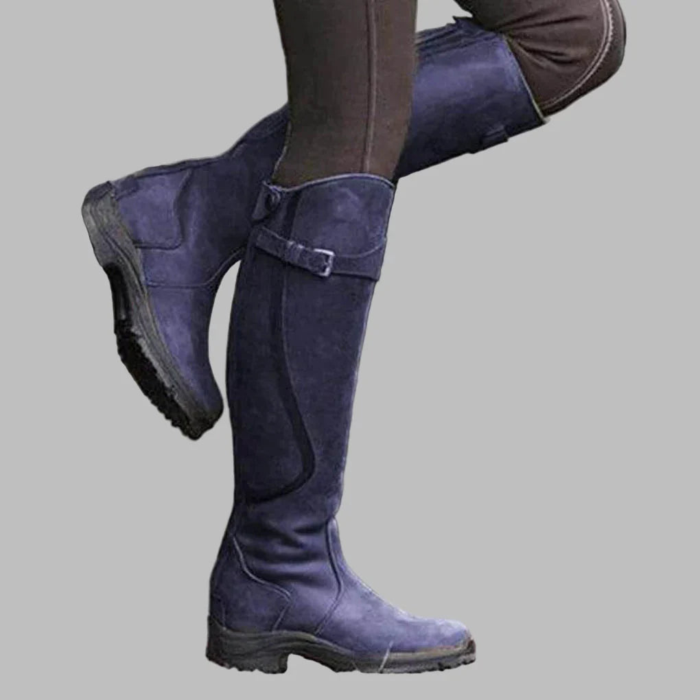 Audrey | Faux Leather Knee-High Riding Boots with Arch Support