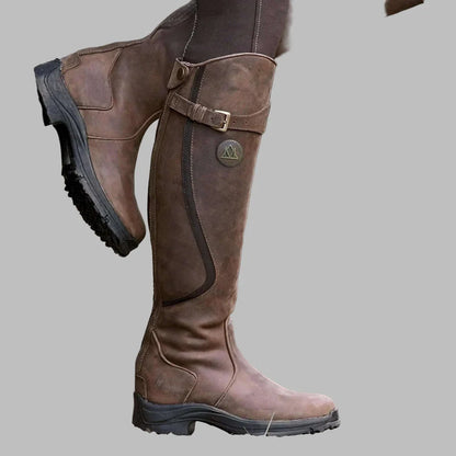 Audrey | Faux Leather Knee-High Riding Boots with Arch Support