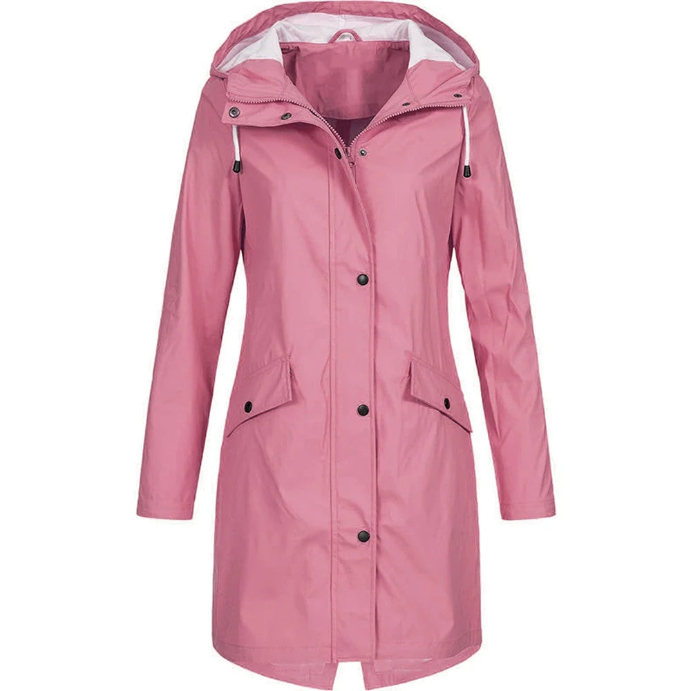 Audrey | Hooded Rain Jacket with Longline A-Line Fit for Winter