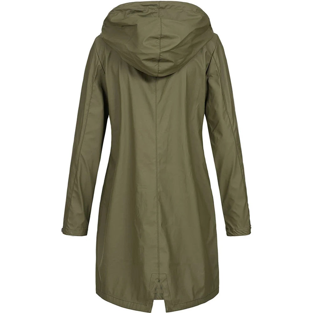 Audrey | Hooded Rain Jacket with Longline A-Line Fit for Winter