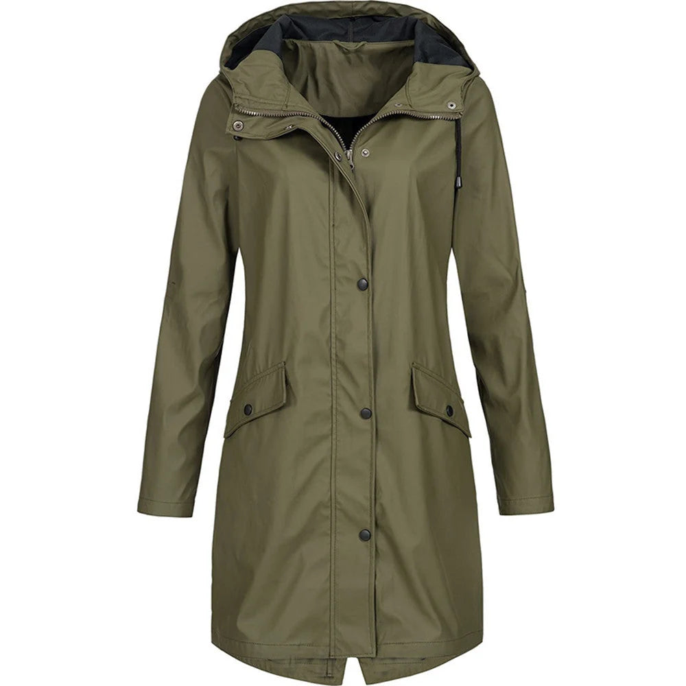 Audrey | Hooded Rain Jacket with Longline A-Line Fit for Winter