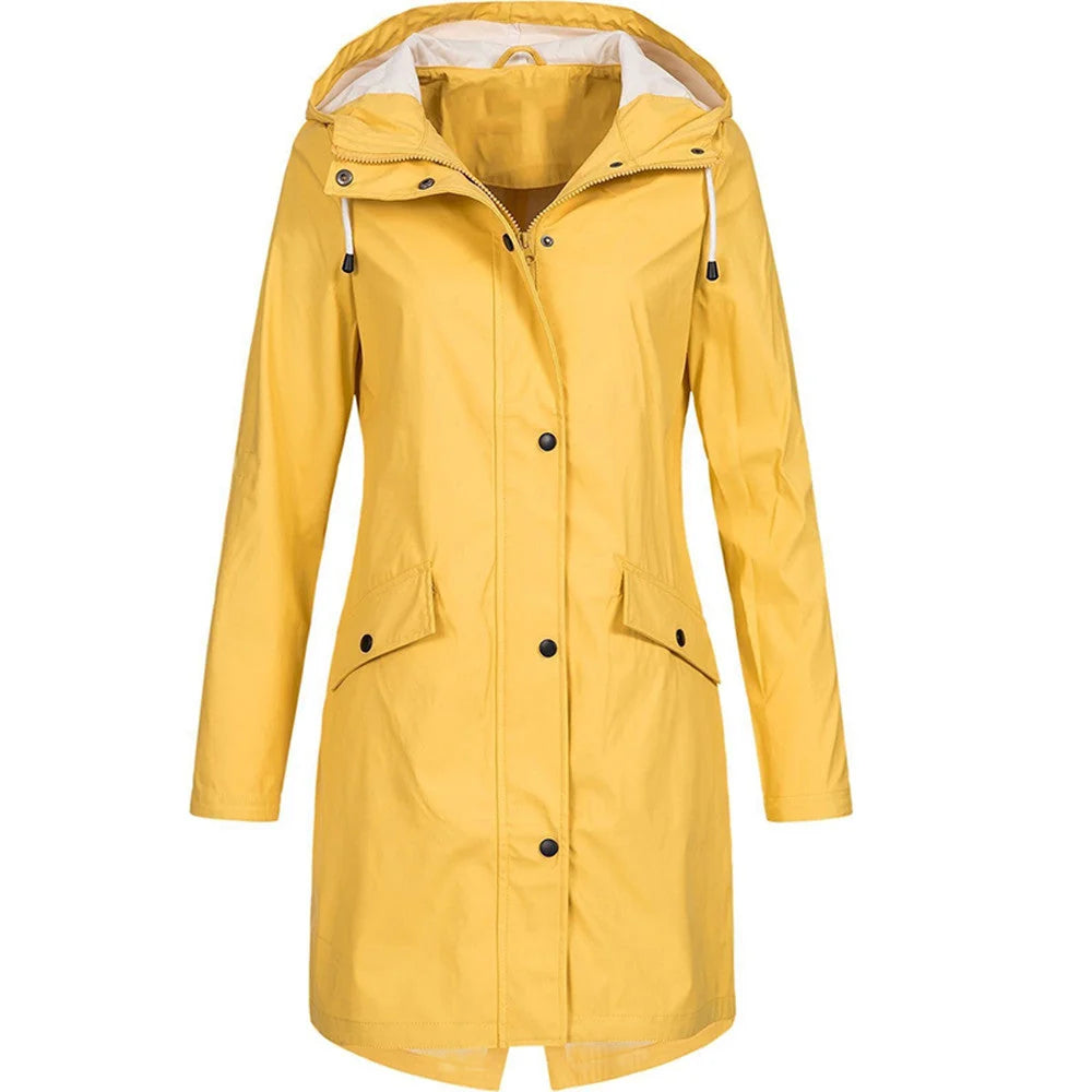 Audrey | Hooded Rain Jacket with Longline A-Line Fit for Winter