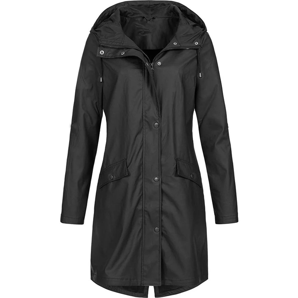 Audrey | Hooded Rain Jacket with Longline A-Line Fit for Winter