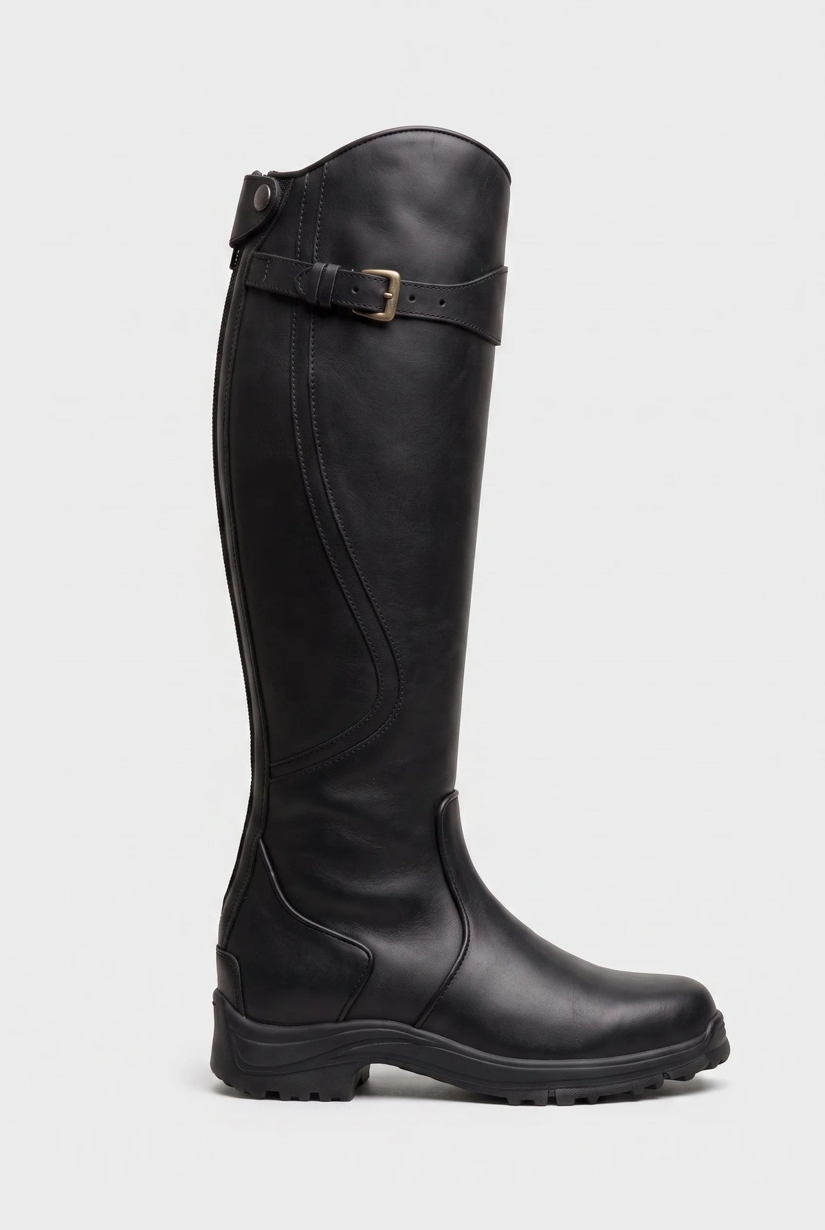 Ava | Waterproof Knee High Boots with Buckle Strap