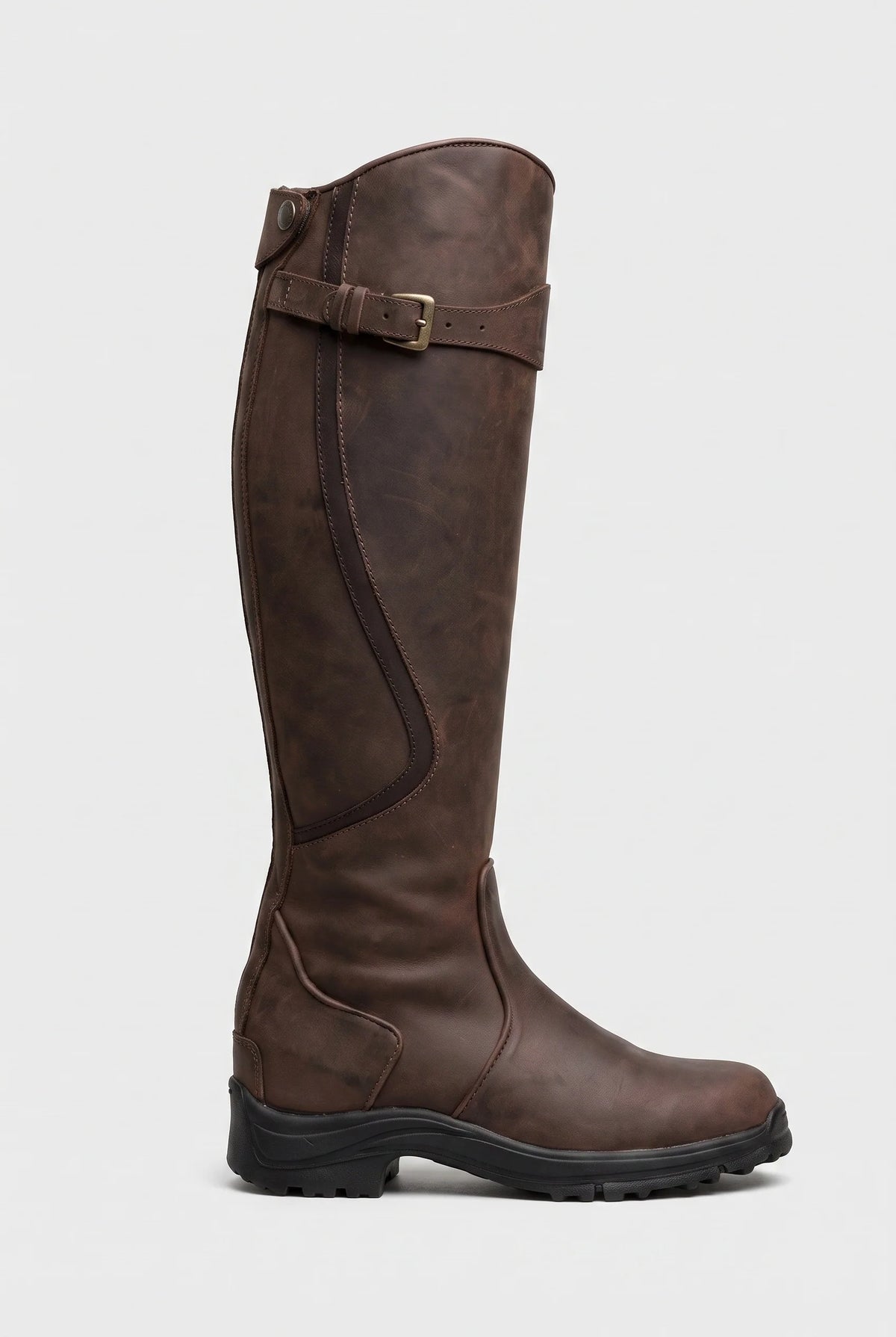 Ava | Waterproof Knee High Boots with Buckle Strap