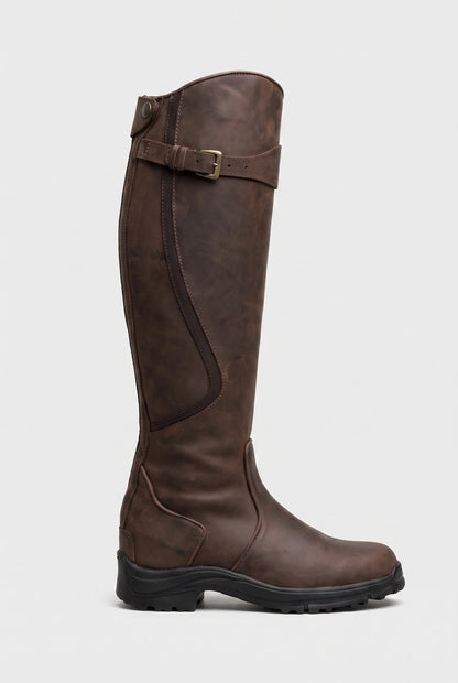 Ava | Waterproof Knee High Boots with Buckle Strap