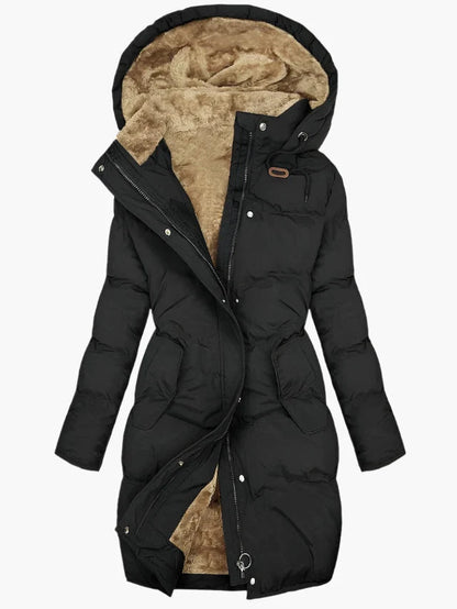 Brooklyn | Quilted Hooded Winter Coat with Snap Button Closure