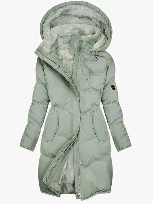 Brooklyn | Quilted Hooded Winter Coat with Snap Button Closure