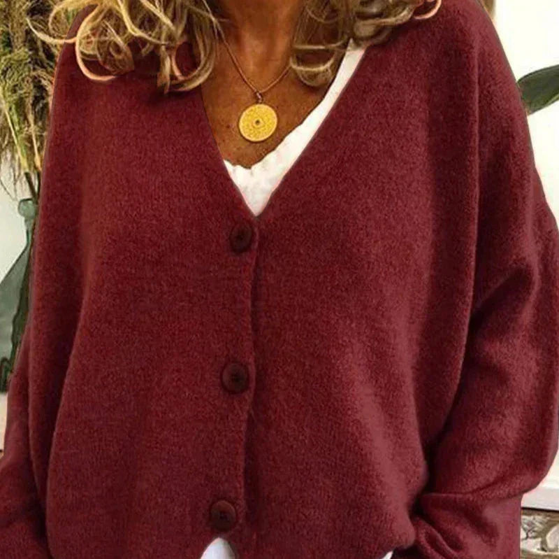 Claire | Cozy V-Neck Button Cardigan