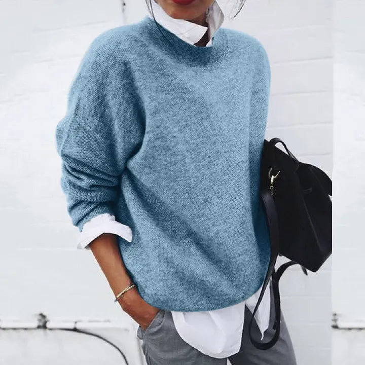 Elise | Classic Crew Neck Ribbed Sweater
