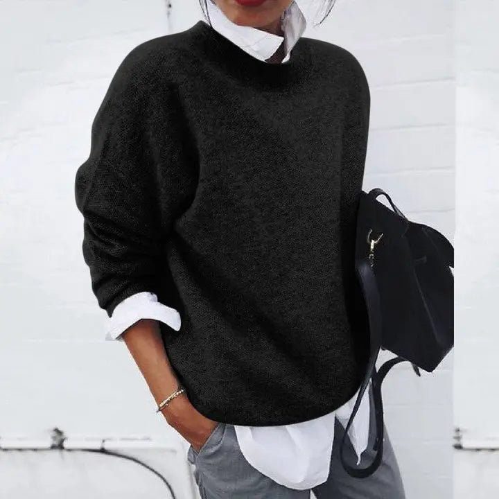Elise | Classic Crew Neck Ribbed Sweater
