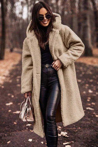 Emma | Faux Fur Hooded Coat with Winter Longline Fit
