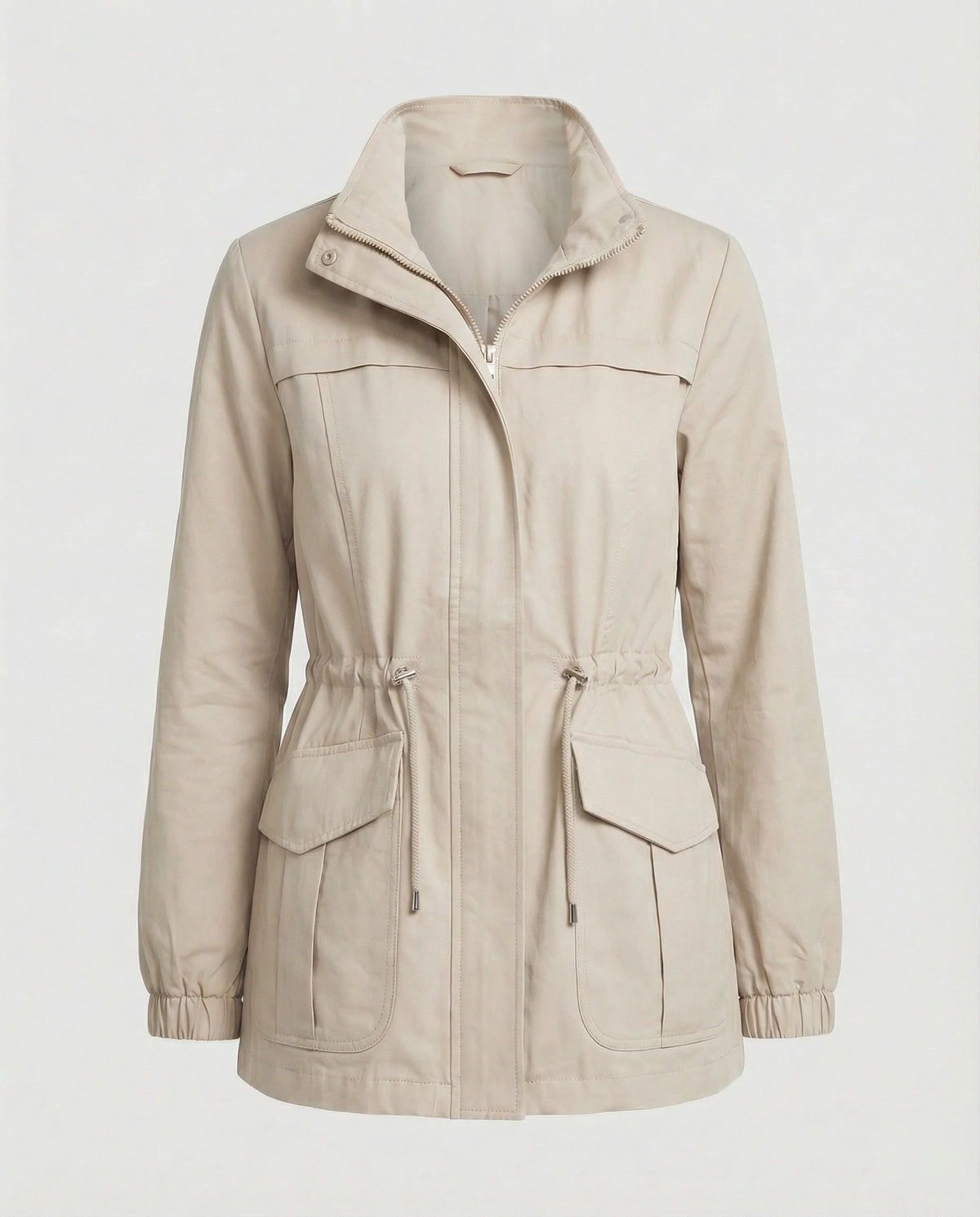 Grace | Utility Jacket with Drawstring Waist and Flap Pockets for Fall